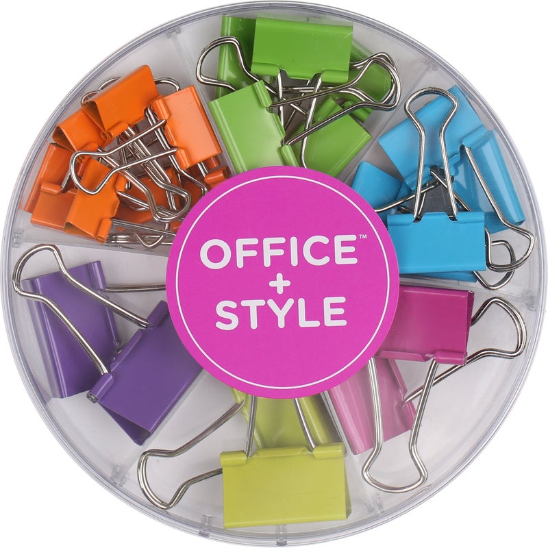 Office Style Colored Binder Clips, Assorted Size, 26 Pieces, Small - Image 1